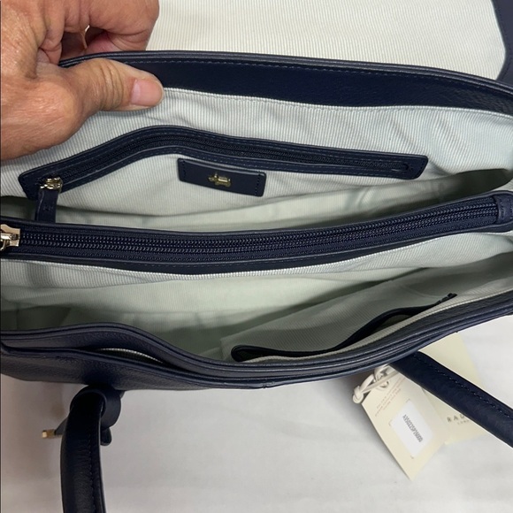 RADLEY LONDON In Bloom Midnight Blue Italian Leather Tote with Dustbag - Picture 8 of 16